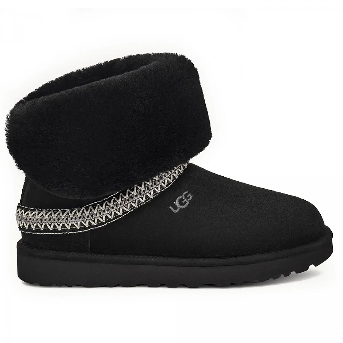 UGG Classic Short Crescent Black — фото 6