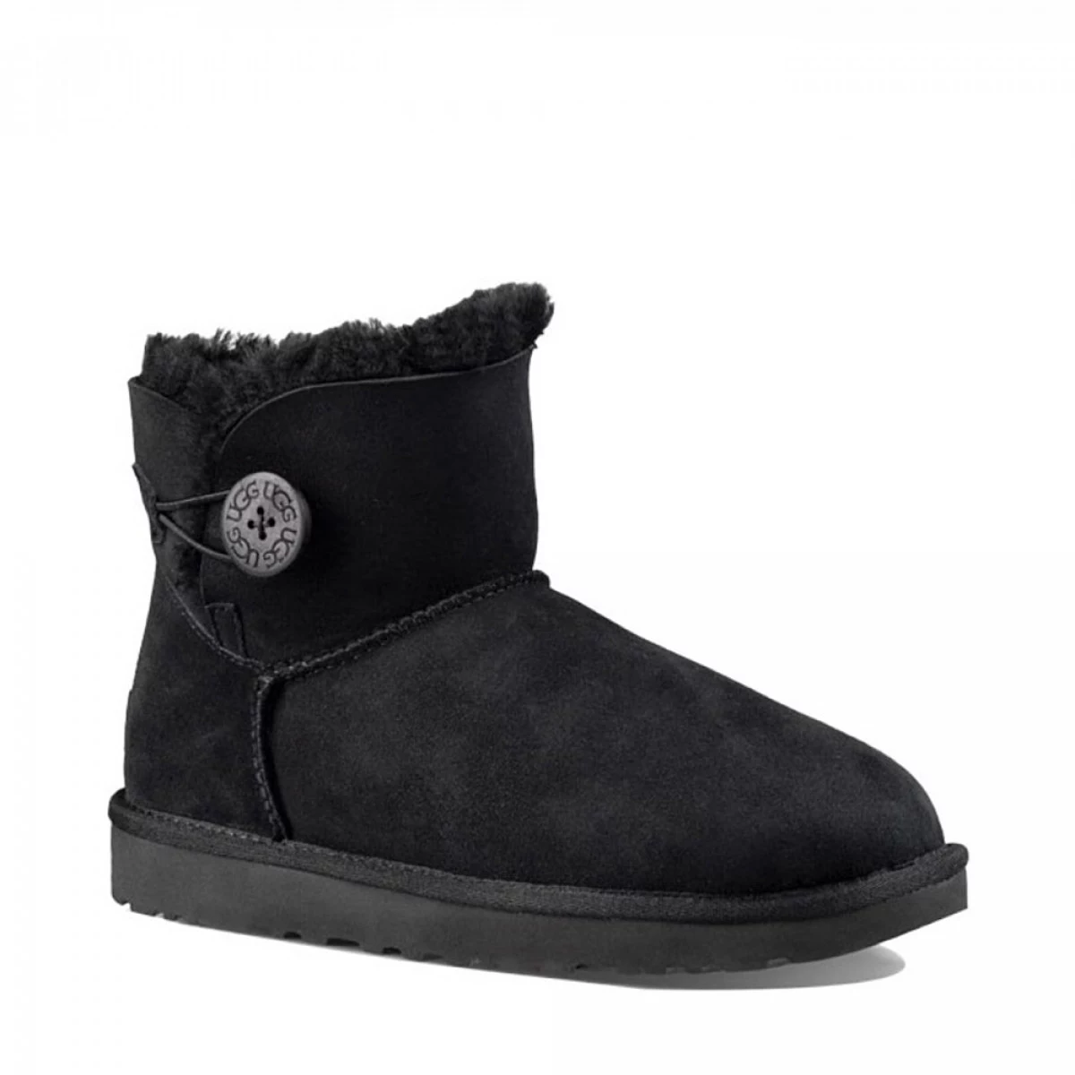 UGG Mini Bailey Button Black — фото 3