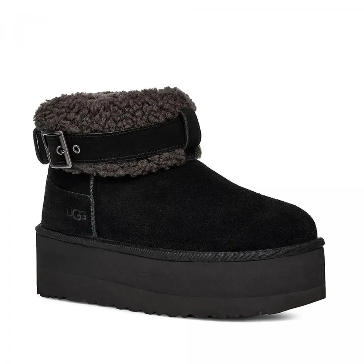 UGG Ultra Mini Belted Roller Boot Black — фото 3