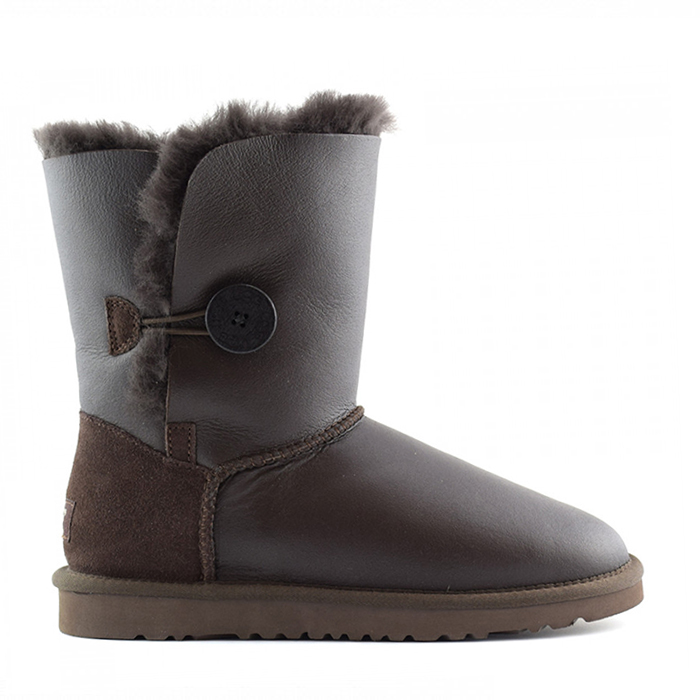 UGG Bailey Button Metallic Chocolate