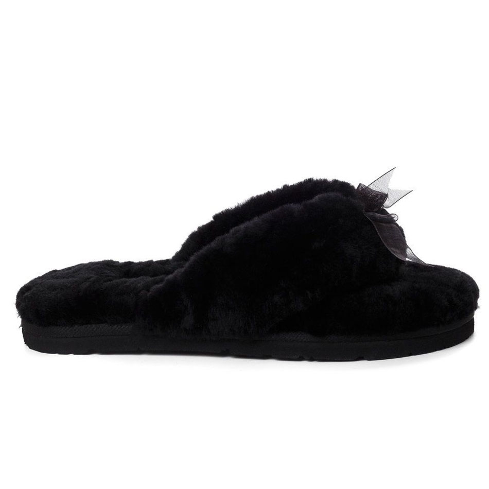 UGG Fluff Flip Flop Black в цвете Черный