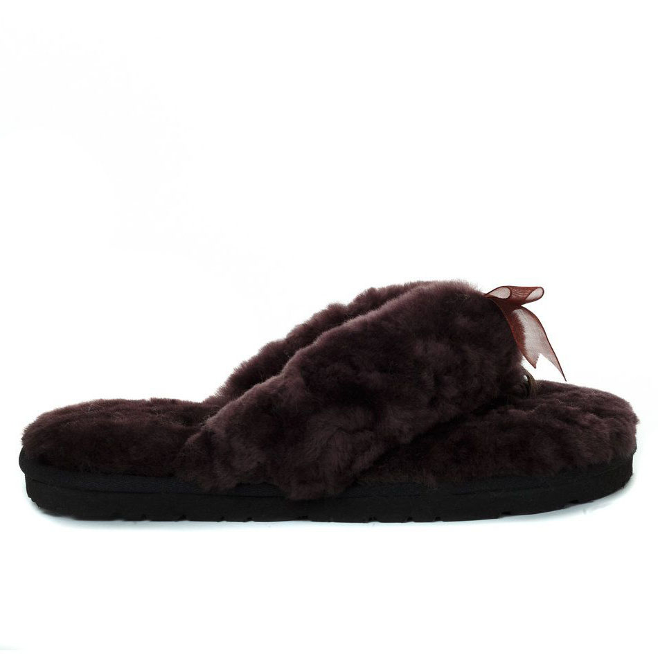 UGG Fluff Flip Flop Chocolate в цвете Коричневый