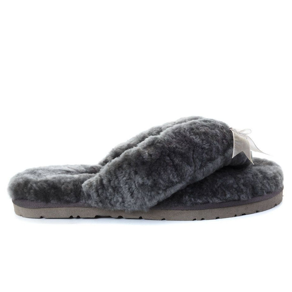 UGG Fluff Flip Flop Grey в цвете Серый