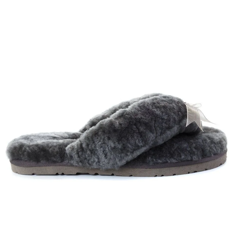 UGG Fluff Flip Flop Grey в цвете Серый