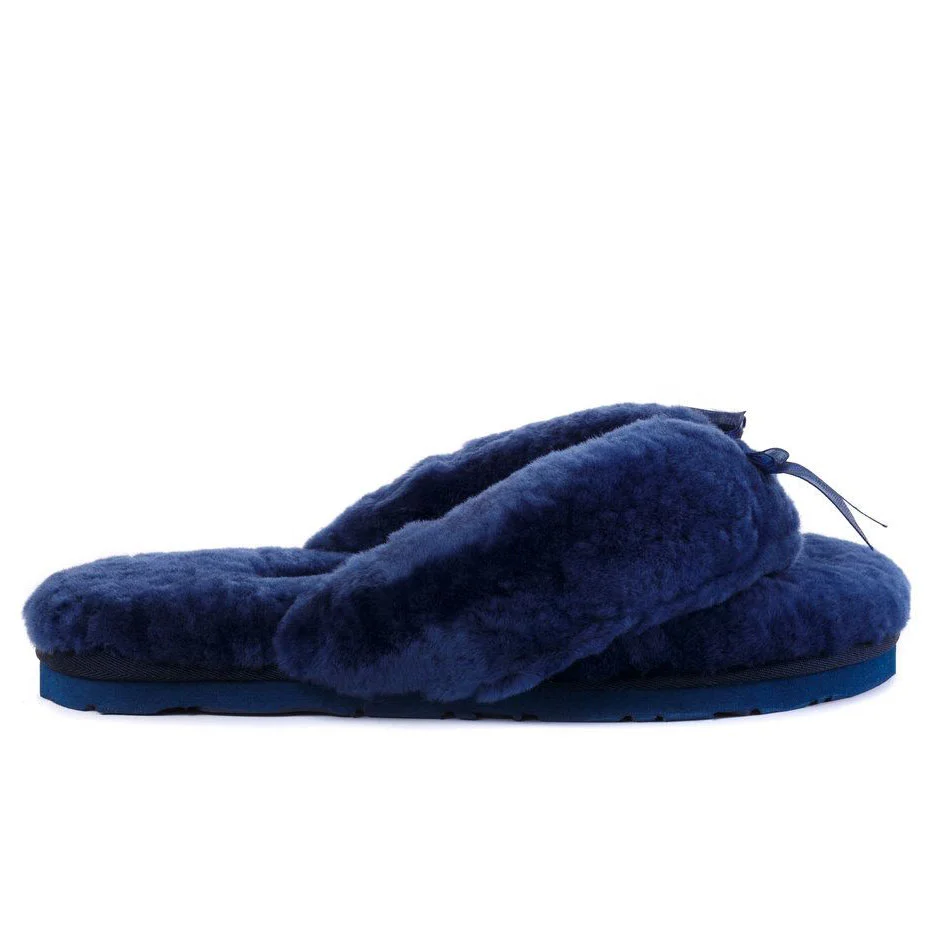UGG Fluff Flip Flop Navy Blue