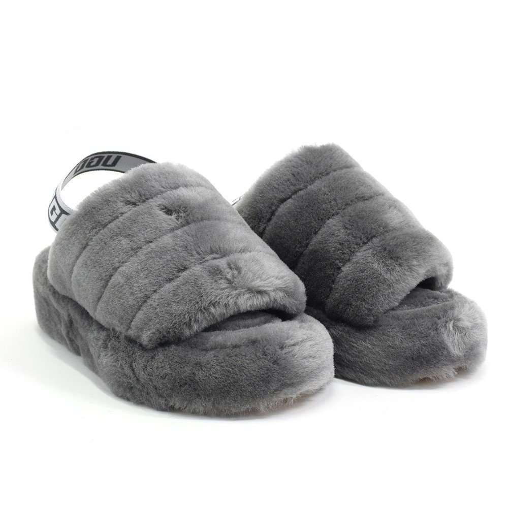 UGG Fluff Yeah Slide Grey в цвете Серый