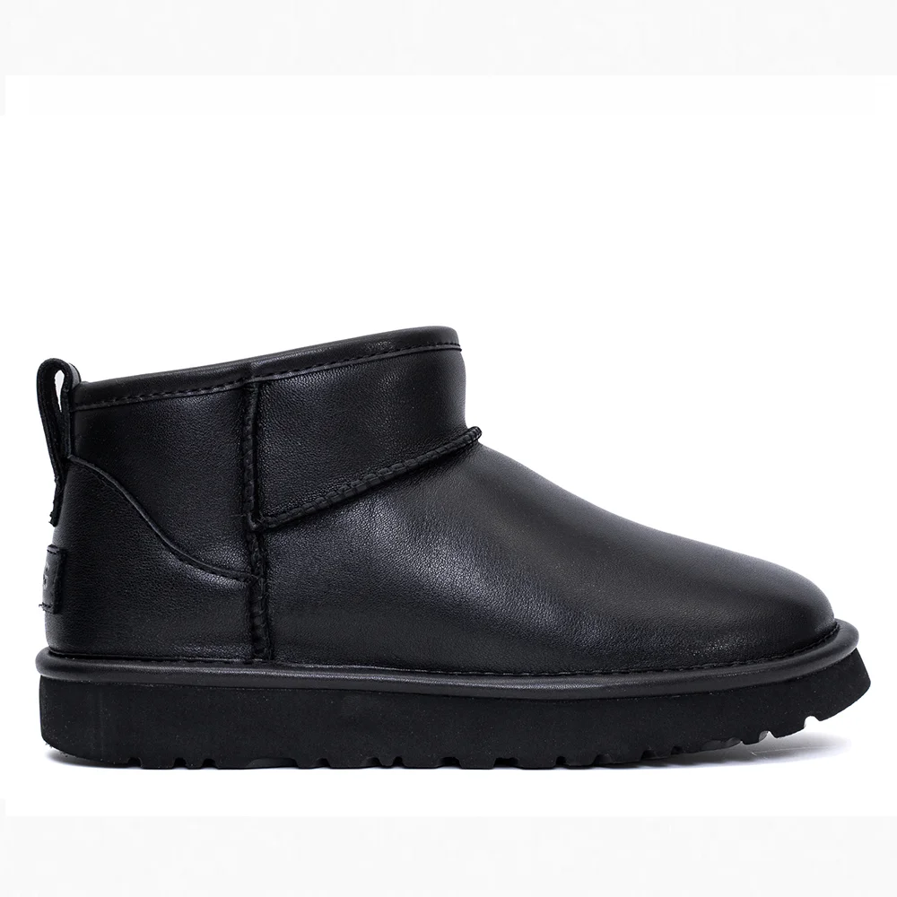 UGG Mens Classic Ultra Mini Leather Black