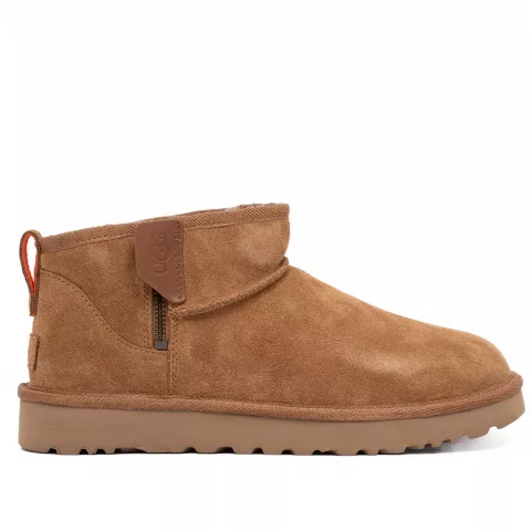 UGG Mens Classic Ultra Mini Zip Boot Chestnut