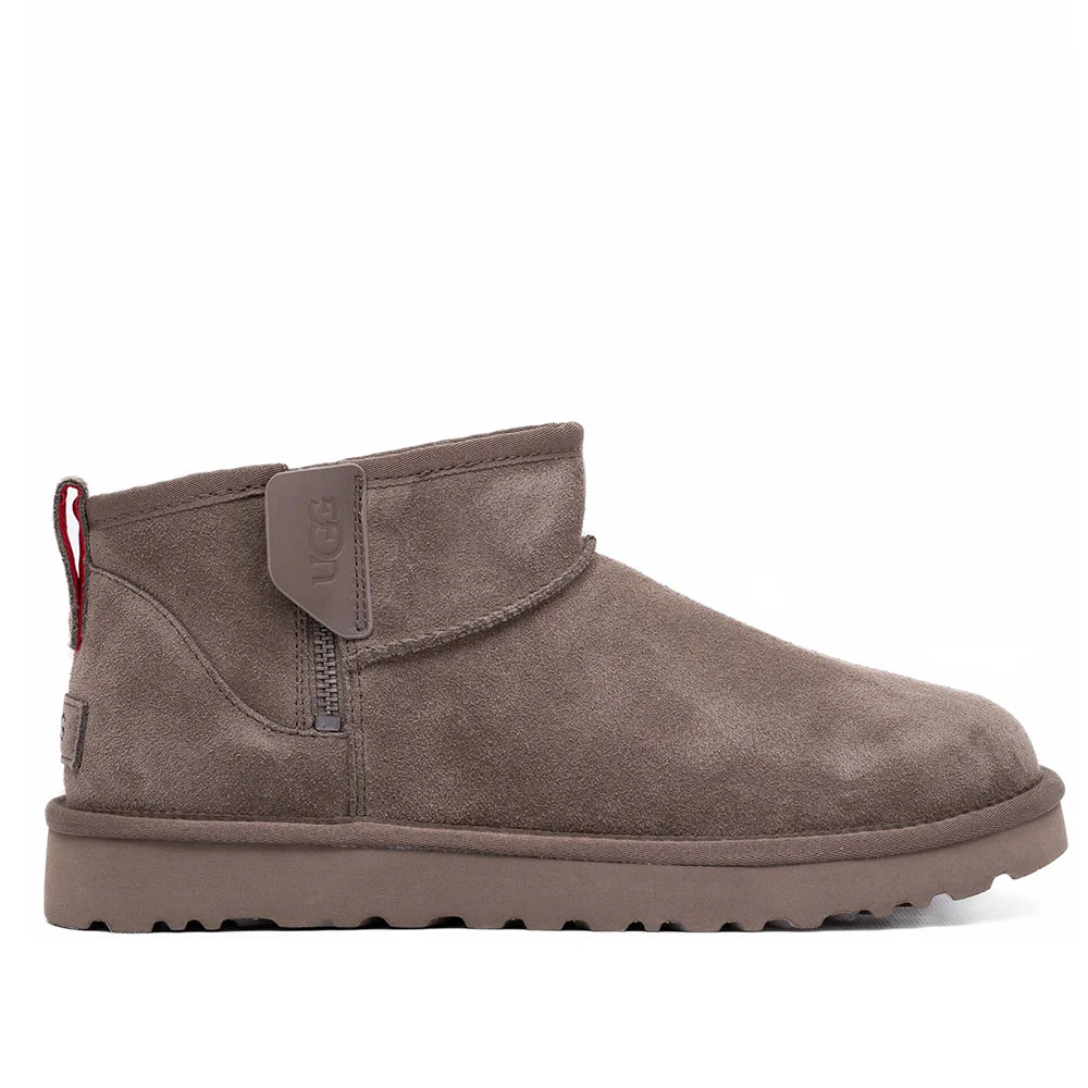 UGG Mens Classic Ultra Mini Zip Boot Smoke в цвете Серый
